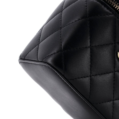 Chanel Vanity Case With Pearl Chain Quilted Lambskin Mini