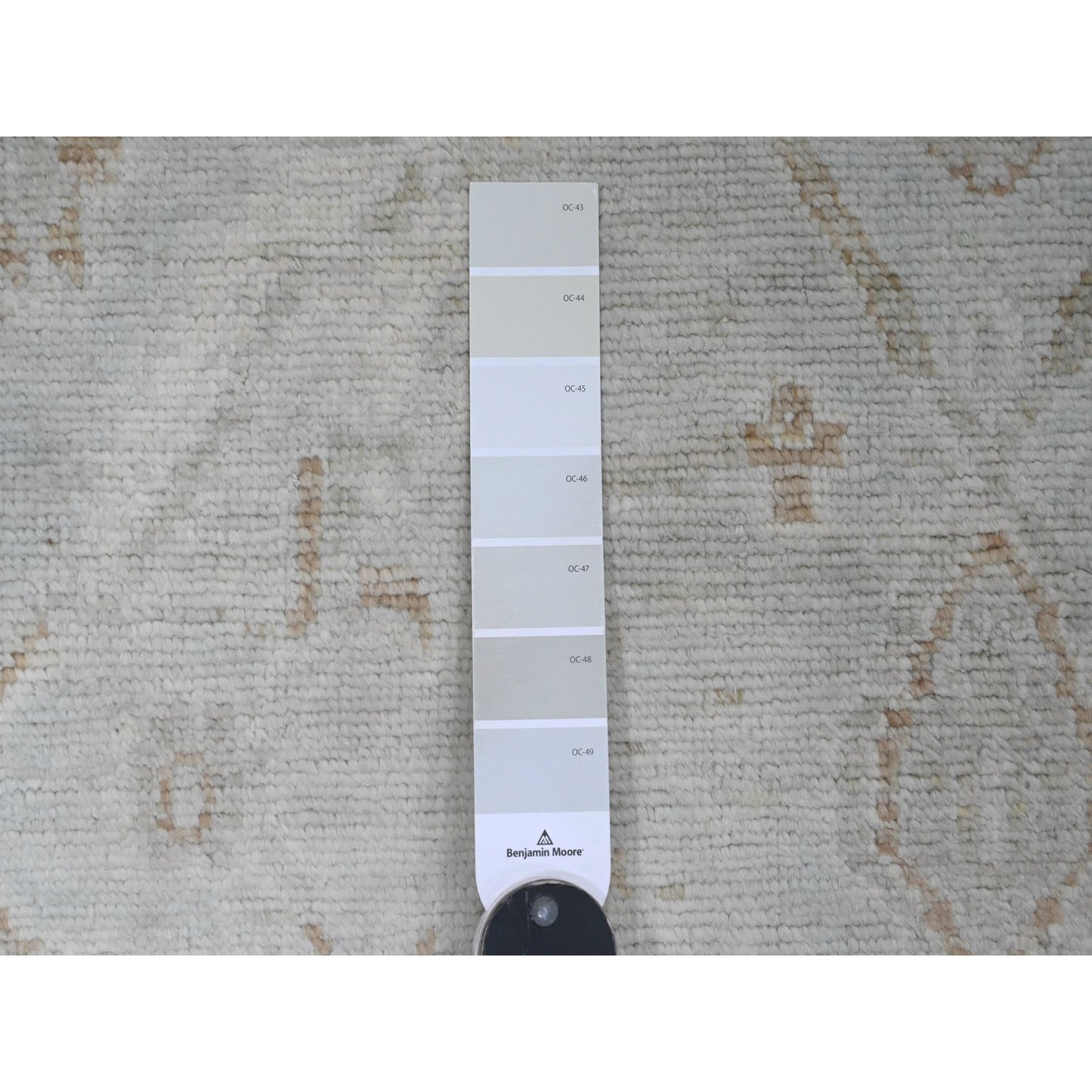 5'8"X9'2" White Afghan Angora Oushak Vines Design Hand Knotted Wool Rug