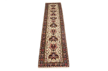 Handmade Oriental Runner Rug Geometric Design
