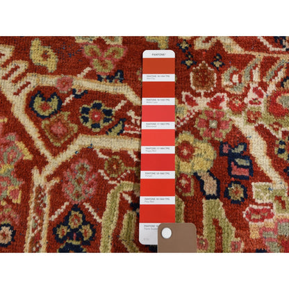 4'1"x6'7" Red Antique Mahal Exc Condition Fine Hand Knotted Oriental Rug
