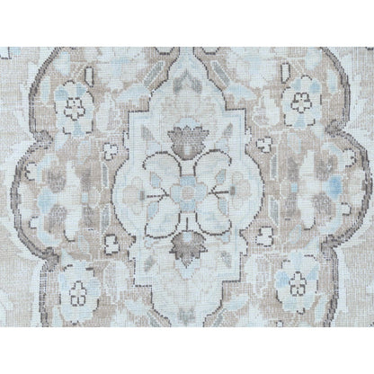 7'6"X10'10" Old Farsian Hand Knotted Wool Shabby Chic Distressed Look Rug