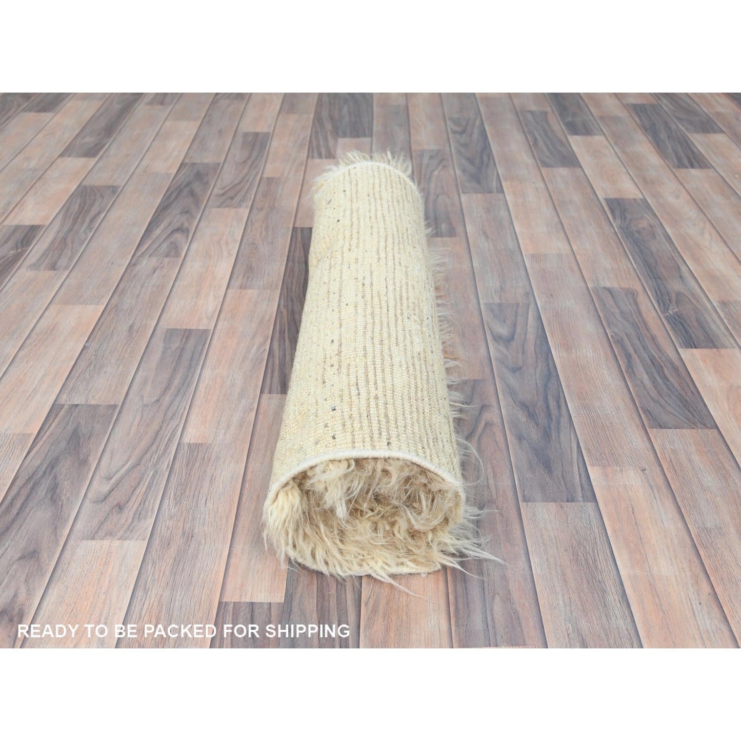 2'6"X8' Ivory Moroccan Berber Extra Soft Wool Hand Knotted Runner Rug