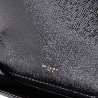 Saint Laurent Classic Monogram Envelope Wristlet Clutch Matelasse Chevron