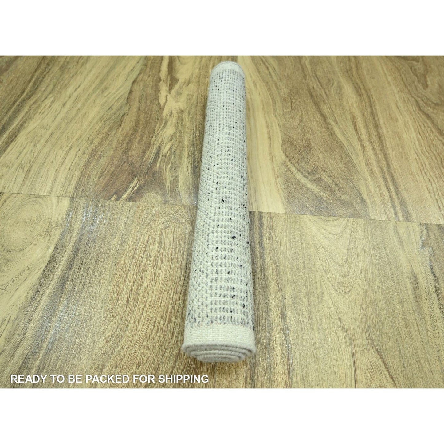 2'X3' Gray Hand Knotted Rug Wool Oxidized Grass Design Mat Sample