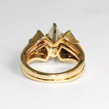 14K Yellow Gold Engagement Ring Set With 1.01Ct