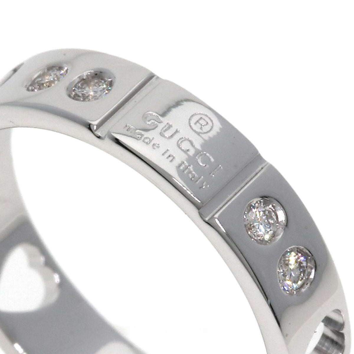 Gucci   Ring Amor Heart 10P Diamond #8 K18 White