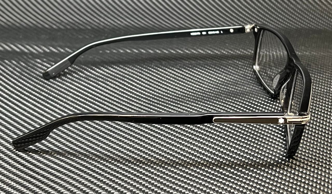 MONT BLANC MB0217O 001 Black Silver Men's 55 mm