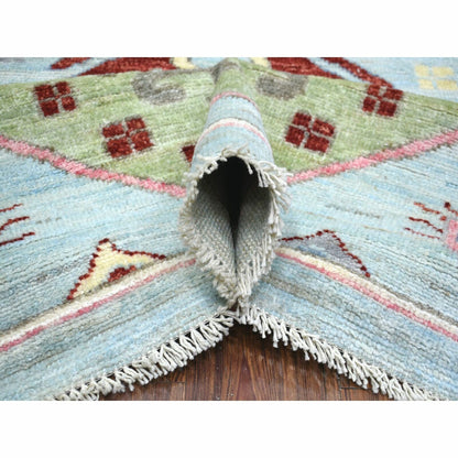 8'10"X11'8" Blue Anatolian Design Soft Wool Hand Knotted Oriental Rug