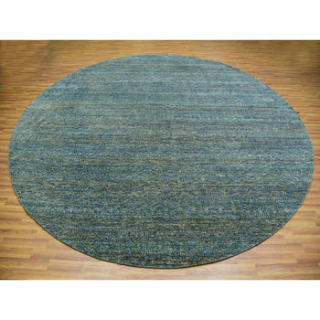 12'X12' Green Hand Knotted Wool Kohinoor Herrita Round Oriental Rug