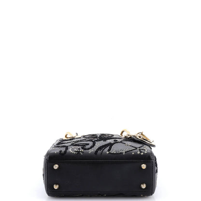 Christian Dior Lady Dior Chain Bag Embroidered Calfskin Mini