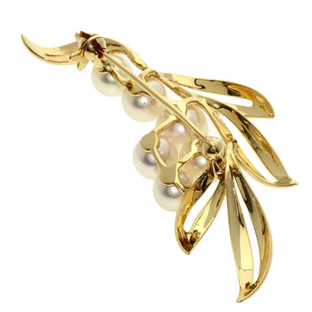 Mikimoto Pearl Pearl Brooch K18 Yellow Gold