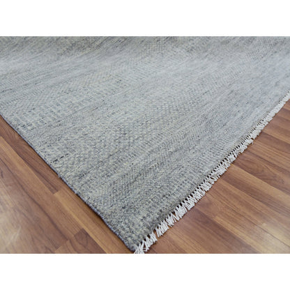 11'10"X15'4" Templeton Gray Undyed Wool Hand Knotted Grass Oversized Rug