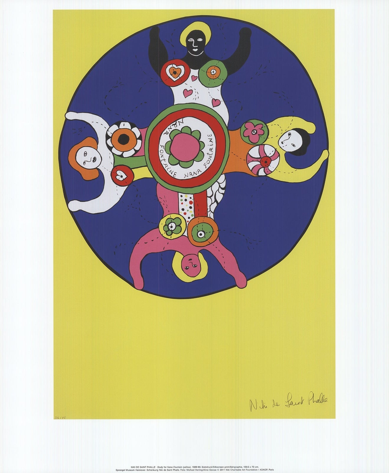 Niki De Saint Phalle Study For Nana Fountain (Yellow) " Offset Lithograp
