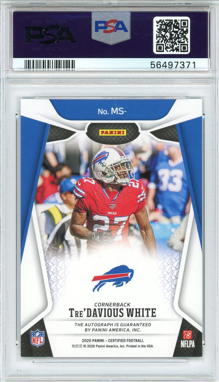 Tre'Daviouos White Autographed 2020 Panini Certified Green Rookie Card #Mstw (Ps