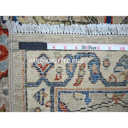 3'X6'2" Gray Hand Knotted Aryana Bidjar Garus Design Runner Oriental Rug