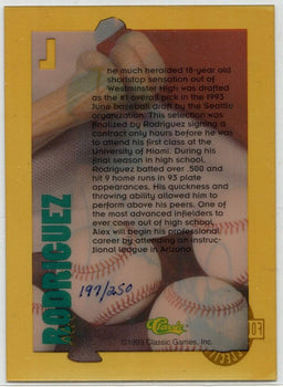 Alex Rodriguez 1993 Classic Four Sport Acetate