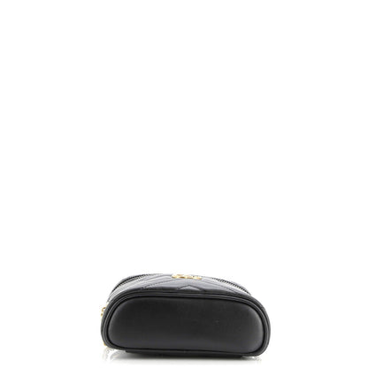 Gucci Gg Marmont Top Handle Vanity Chain Bag Matelasse Leather Mini