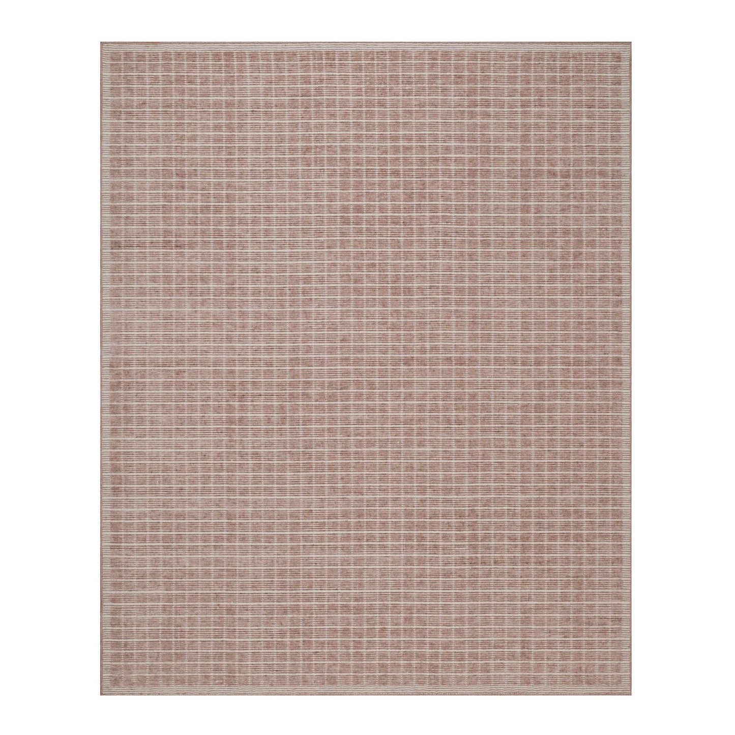 8'1"X10' Pink Loomed Knotted Modern Plain Decor Box Design Soft Wool Rug