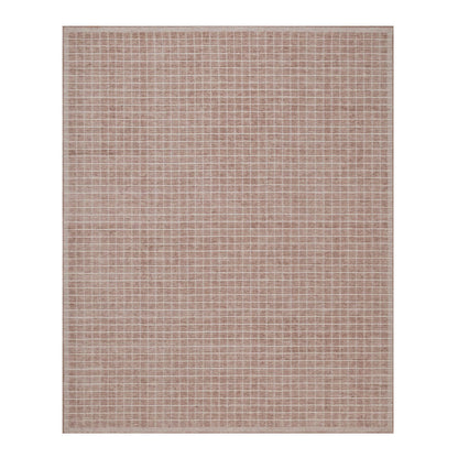 8'1"X10' Pink Loomed Knotted Modern Plain Decor Box Design Soft Wool Rug