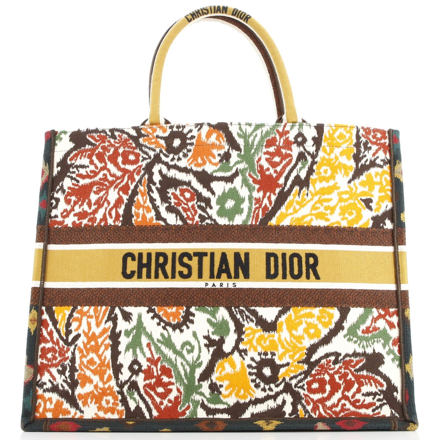 Christian Dior Book Tote Embroidered Canvas Large