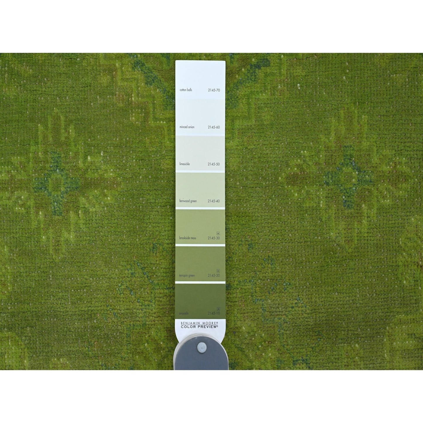 4'10"X6'9" Green Overdyed Kazak Tribal Design Pure Wool Hand Knotted Rug