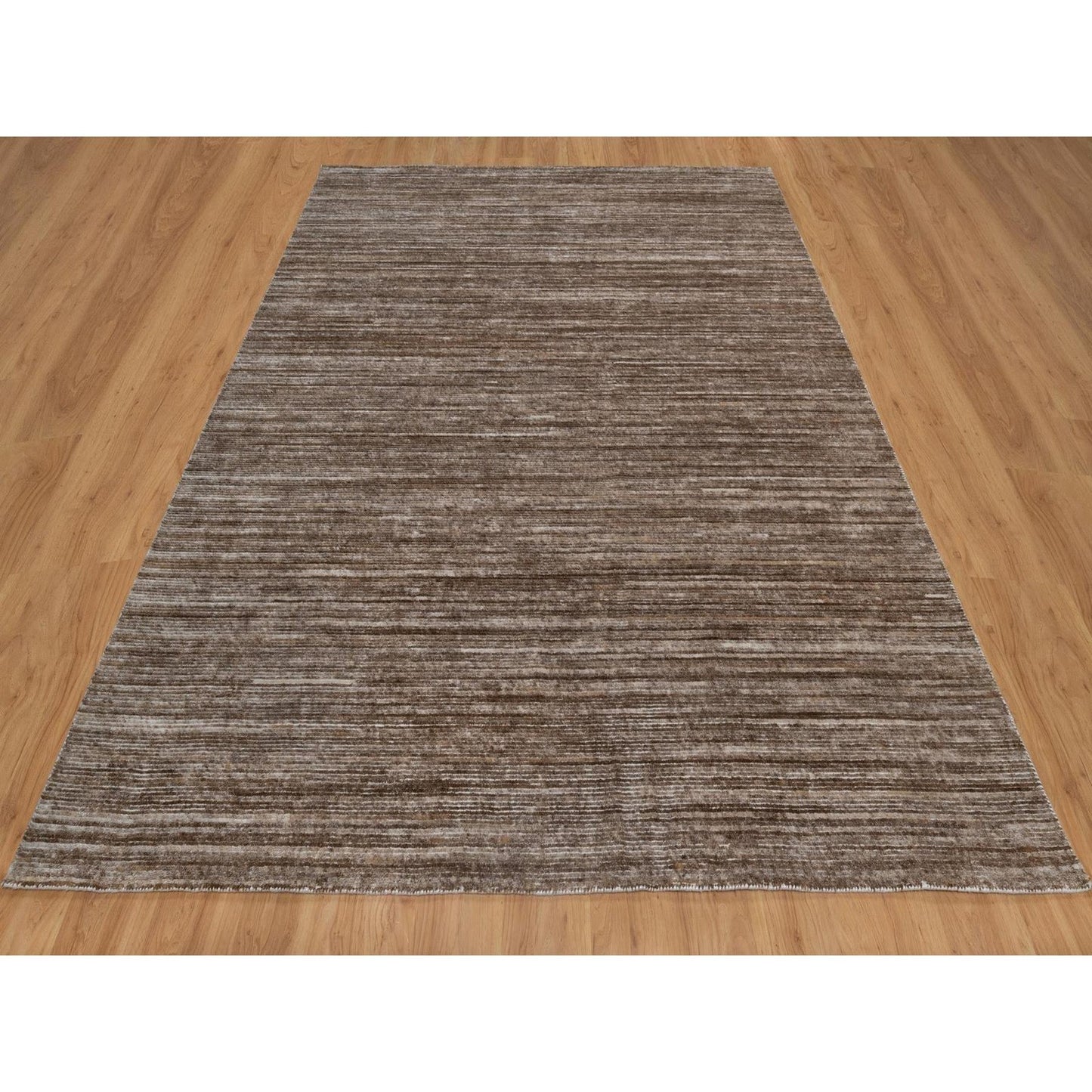8'1"X10'1" Brown Modern Design Hand Loomed Indoor Outdoor Oriental Rug