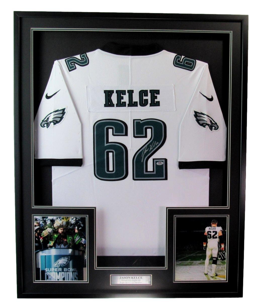 Jason Kelce Signed/Auto White Philadelphia Eagles Jersey Framed Psa/Dna 189796