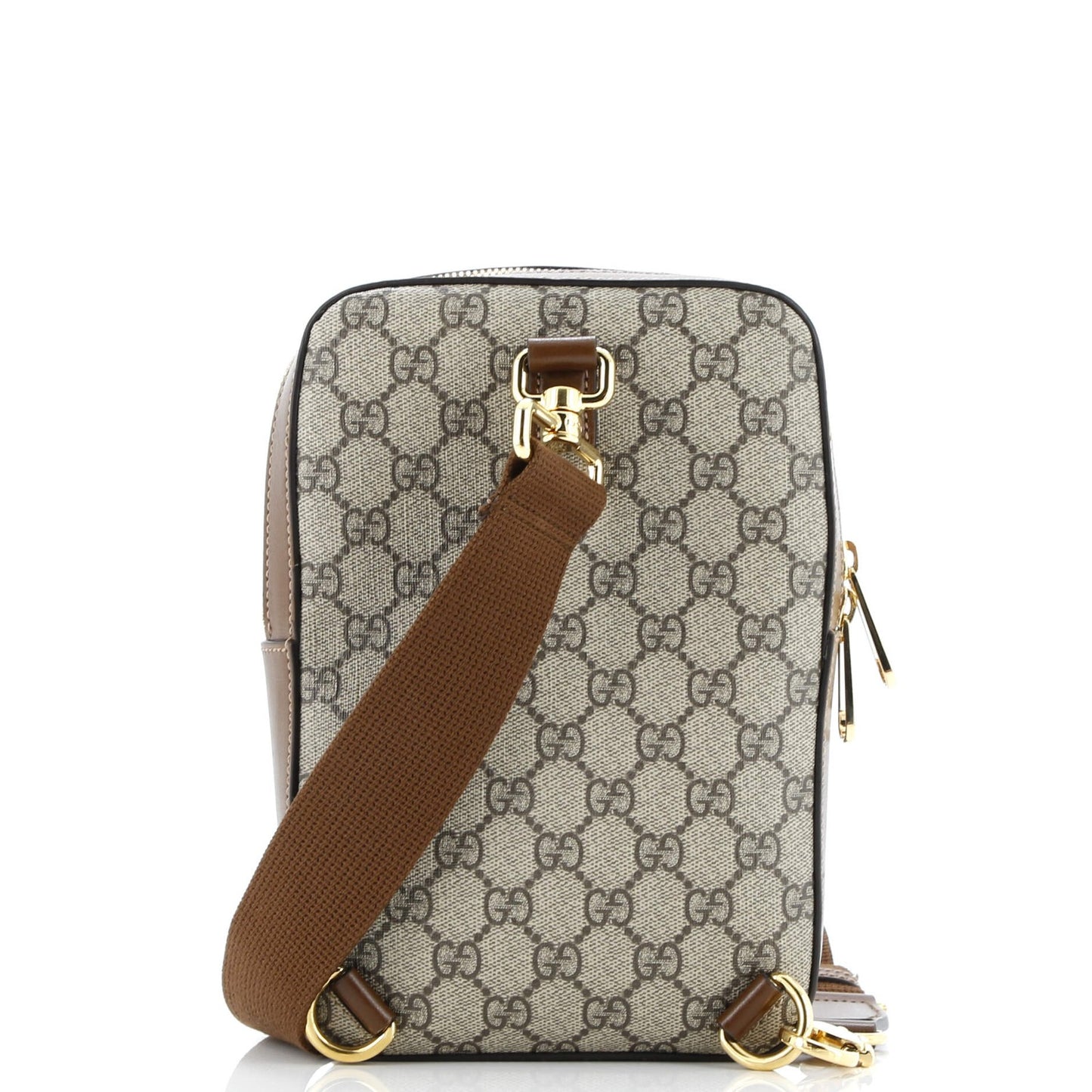 Gucci Interlocking G Patch Sling Bag Gg Coated Canvas Small