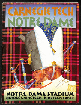 1940 Carnegie Tech Vs Notre Dame Vintage College Football Game Program 194607