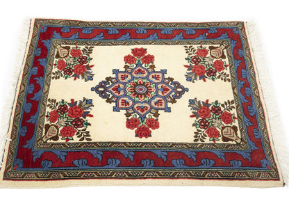 2X3 Ft Handmade Indo-Bidjar Oriental Rug Floral