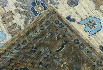 Vintage-Style Peshawar Oushak Oriental Rug Floral