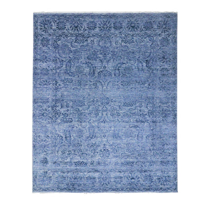 8'1"X10' Purple Saturated Colors And Design Hand Knotted Wool & Silk Rug