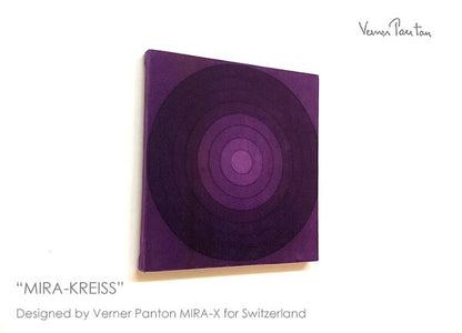 Vintage Verner Panton Mira X Kreiss Velvet Art Board Purple Square Mid Century
