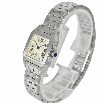 Cartier Santos De Cartier Sm W25064Z5 Ivory Ladies Used Watch #6119