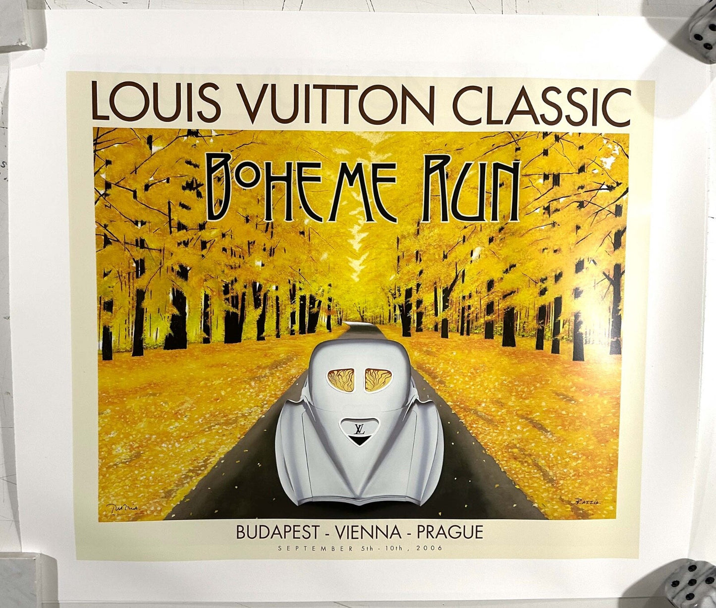 Louis Vuitton Boheme Run 2006  Poster Original Hand Signed By Razzia Med Format