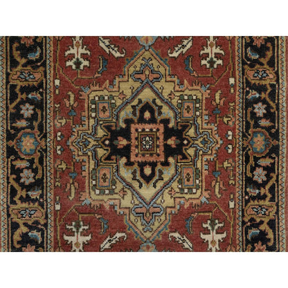 2'7"X7'10" Red Heris Revival New Zealand Wool Hand Knotted Runner Rug