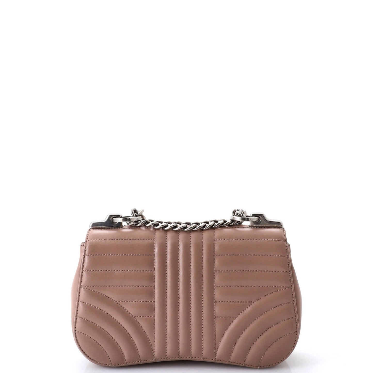 Prada Curved Flap Chain Shoulder Bag Diagramme Quilted Leather Small