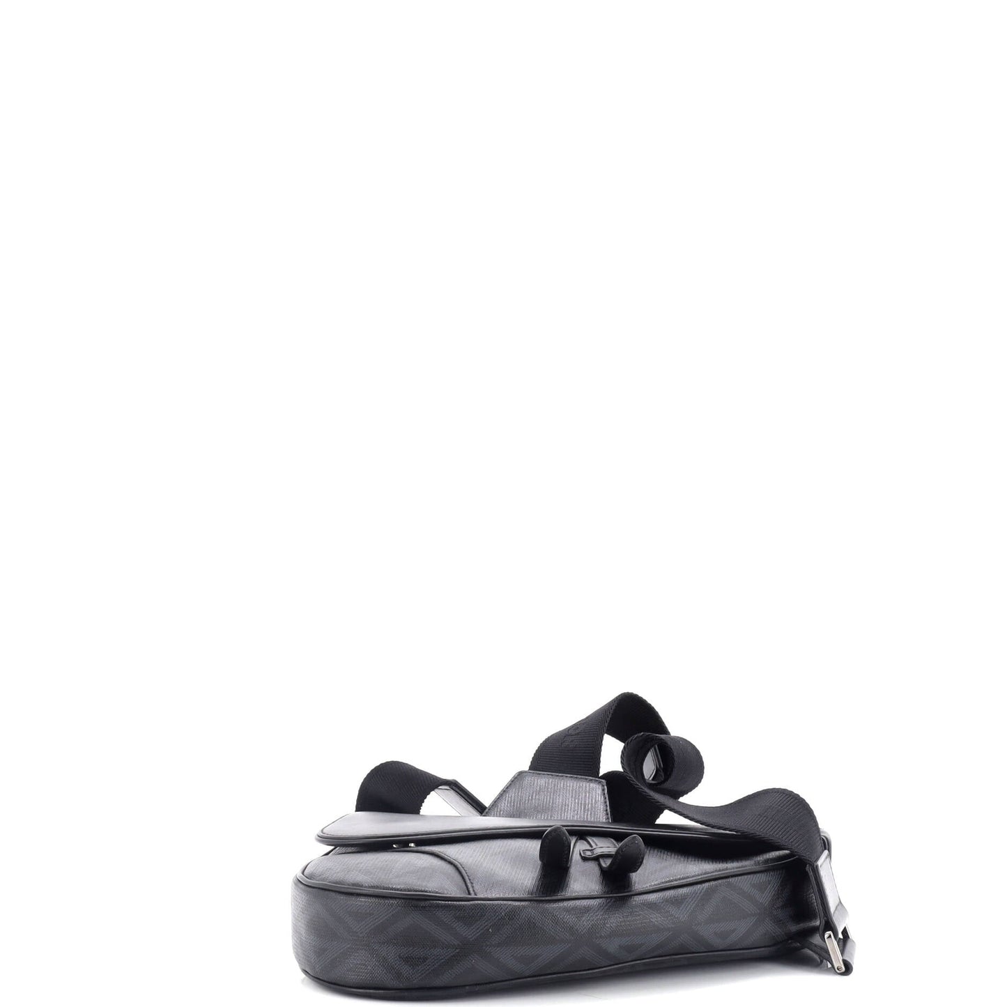 Christian Dior Saddle Crossbody Bag Cd Diamond Coated Canvas And Leather