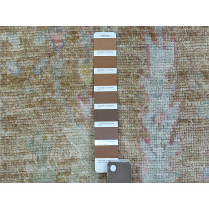 2'9"X19'5" Wool Hand Knotted Almond Brown Angora Oushak Xl Runner Rug