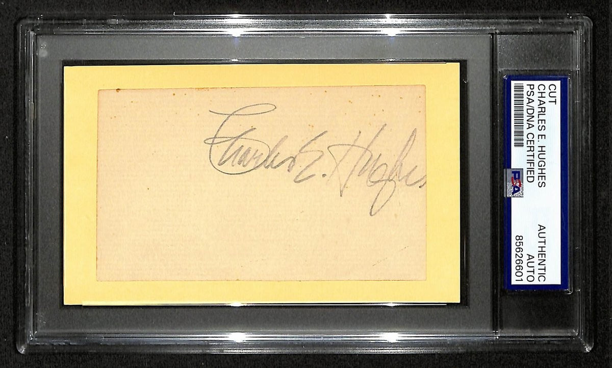 Charles E. Hughes Signed Auto Cut on 3x5 Index Card Chief Justice PSA DNA
