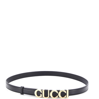 Gucci Logo Letters Buckle Belt Leather