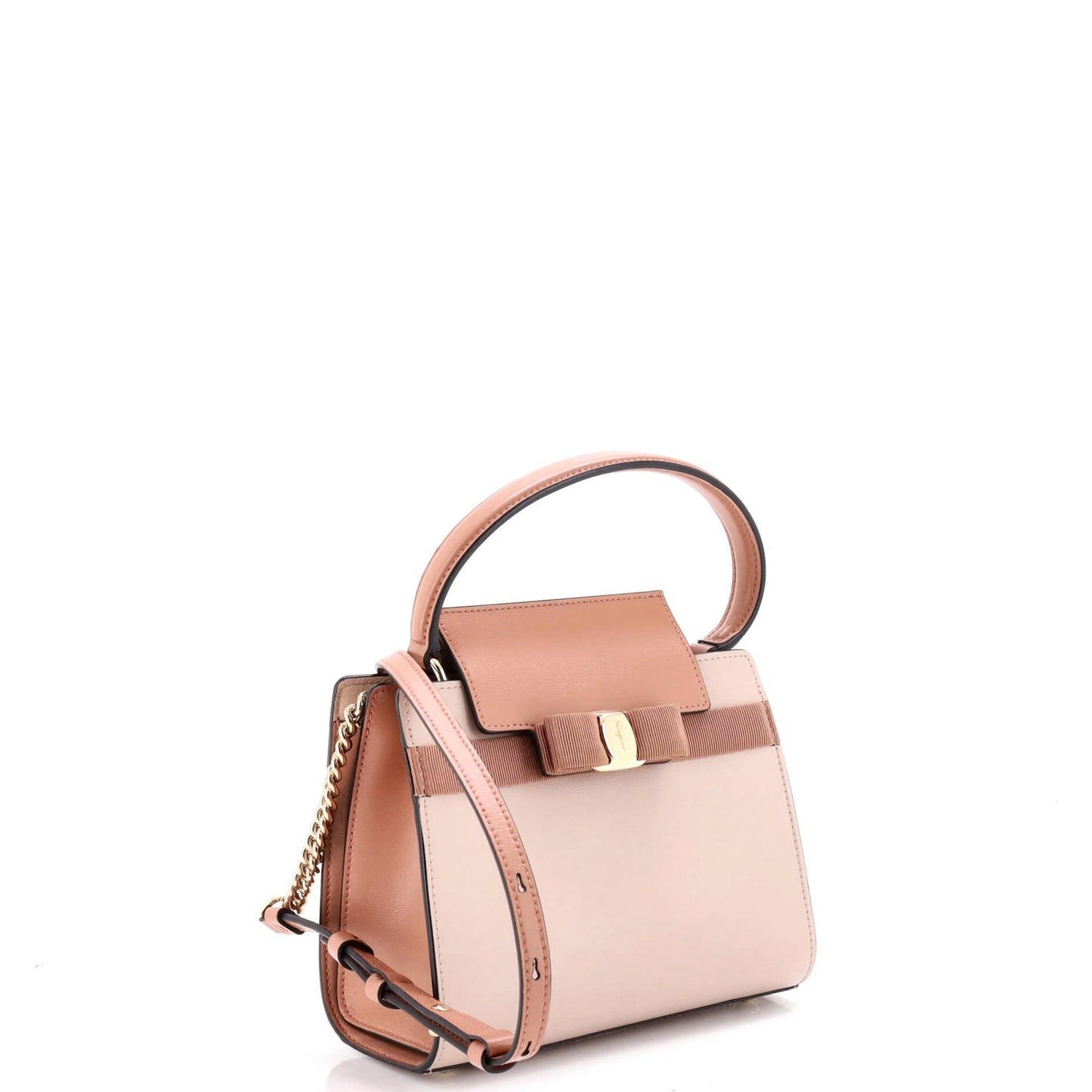 Salvatore Ferragamo Vara Top Handle Convertible Tote Leather Small