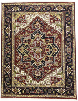 Heriz Serapi Oriental Rug Floral Style Large