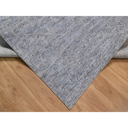 8'X10' Dove Gray Wool Rug Tone On Tone Design Modern Hand Knotted Oriental