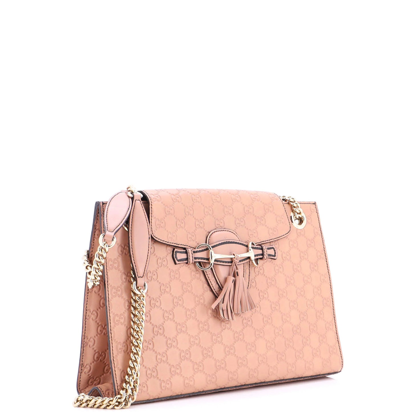 Gucci Emily Chain Flap Shoulder Bag Guccissima Leather Large