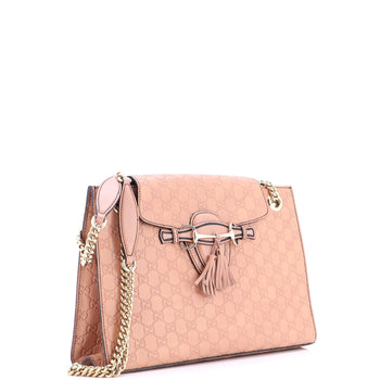 Gucci Emily Chain Flap Shoulder Bag Guccissima Leather Large