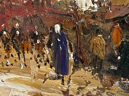 Luigi Cercua Original Oil Painting Paris Signed Canvas Knife Work W/ Frame