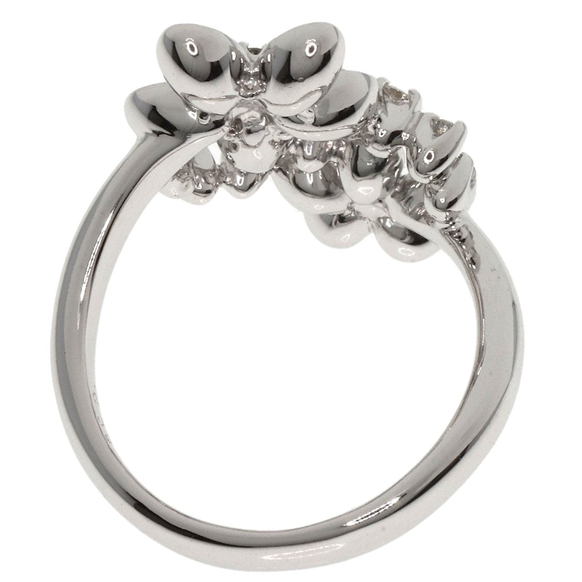 Gold Ponte Vecchio Flower Diamond Black Diamond Ring K18 White