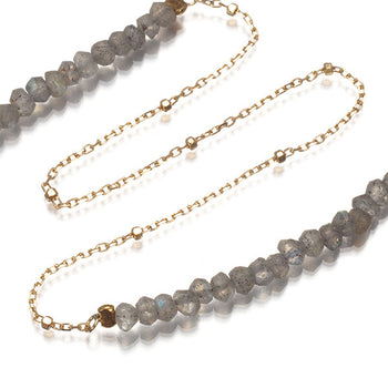 agete Necklace Labradorite 70cm Long 10K 416