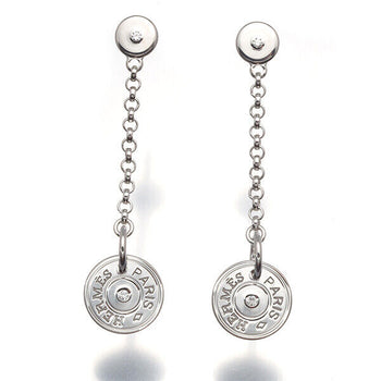 Hermes Earrings Gambade Diamond Clou De Selle 18K 750 White Gold